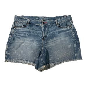 Lane Bryant faded stretch denim patriotic shorts